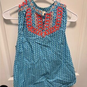 JCrew Blue and Orange Women's Top